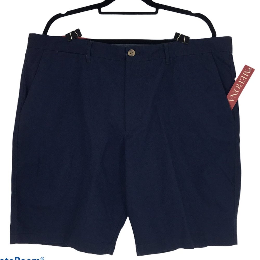 Merona Navy Casual Bermuda Golf Walking Summer Flat Front Shorts Mens Sz 40, 42